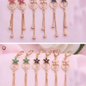Boucles d’oreilles - Créoles fleurs - Multi Couleurs
