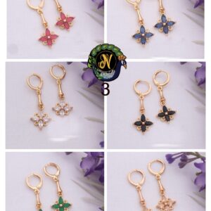 Boucles d’oreilles - Créoles fleurs - Multi Couleurs