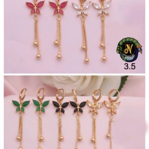 Boucles d’oreilles - Créoles Papillons - Multi Couleurs
