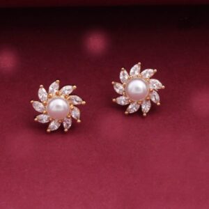 Boucles d’oreilles - Puces perle fleurs