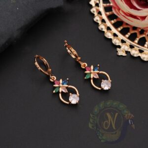 Boucles d’oreilles - Créoles - Fleurs avec Cristal
