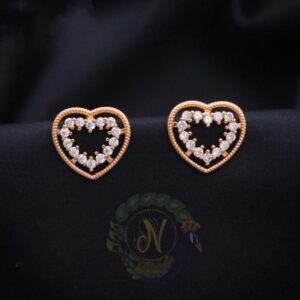 Boucles d’oreille Puces - Coeur avec Diamant
