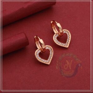 Boucles d’oreilles - Créoles - Coeur Diamant